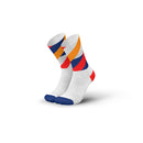 INCYLENCE Loops Ultralight High Cut Running Socks White Orange Inferno