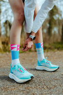 INCYLENCE Elements Ultralight High Cut Running Socks 跑步襪 White Blue Pink