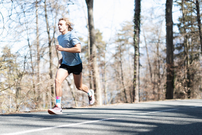 INCYLENCE Elements Ultralight High Cut Running Socks 跑步襪 White Blue Pink