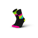INCYLENCE Strides Ultralight High Cut Running Socks Black Pink Canary