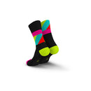 INCYLENCE Strides Ultralight High Cut Running Socks Black Pink Canary