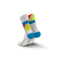 INCYLENCE Strides Ultralight High Cut Running Socks White Blue Inferno