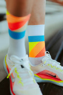 INCYLENCE Strides Ultralight High Cut Running Socks White Blue Inferno