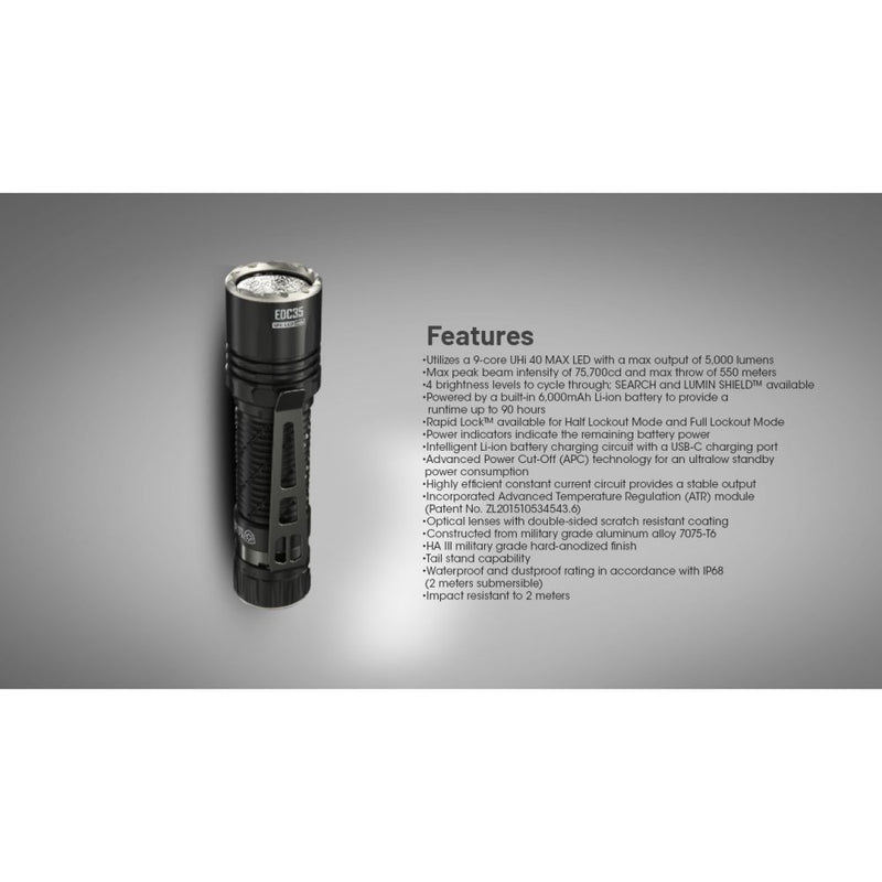 Nitecore EDC35 Tactical EDC Flashlight 5000流明USB-C 充電電筒