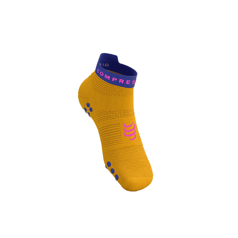 Compressport Pro Racing Socks v4.0 Run Low Saffron/Dazz Blue