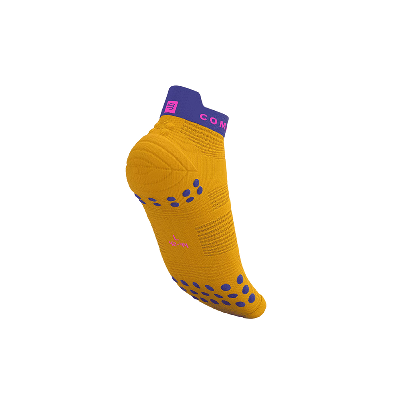 Compressport Pro Racing Socks v4.0 Run Low Saffron/Dazz Blue