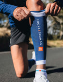 Compressport R2 3.0 Calf Sleeves 運動壓力小腿套 Estate Blue/White