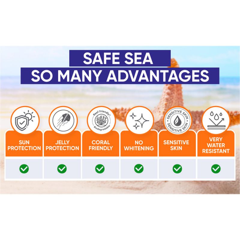 Safe Sea Zinc Oxide Sunscreen SPF50 60ml 防水母螫傷SPF50+物理防曬乳(海洋友善配方)
