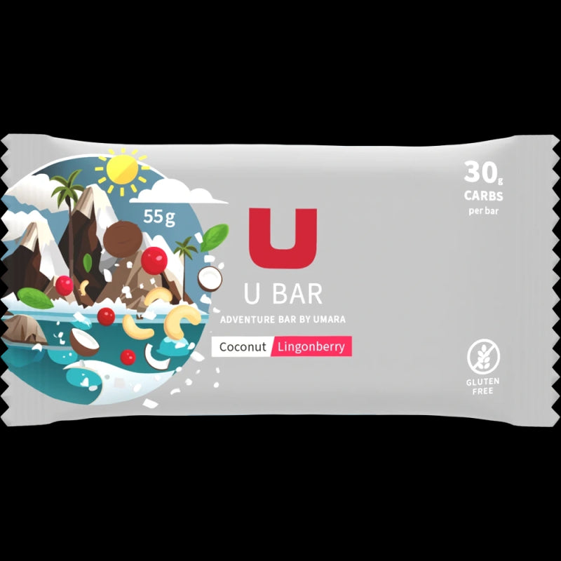 Umara U ADVENTURE BAR - Limited Edition (Gluten-Free Energy Bar) Coconut Lingonberry