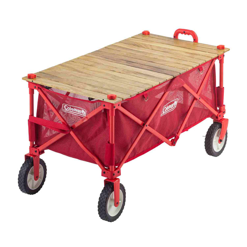 Coleman Outdoor Wagon Wood Roll Table 戶外露營摺疊手拉車木桌板