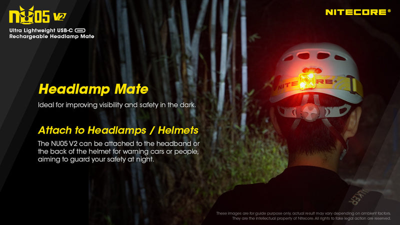 Nitecore NU05 V2 Headlamp Kit 充電式羽量級登山頭燈(第二代)