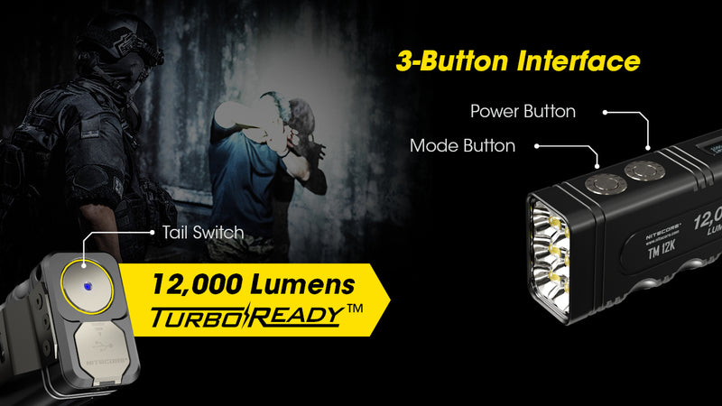 Nitecore TM12K 12000 Lumens Compact and Intelligent Sharp Light 戶外手電筒