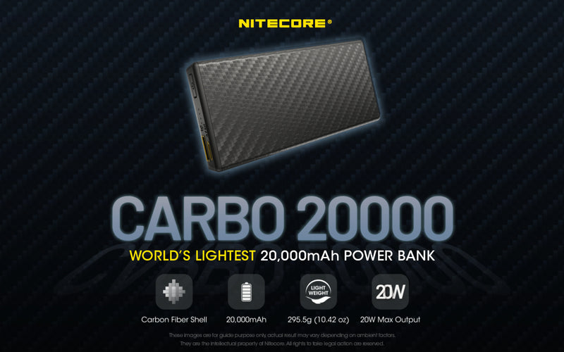 Nitecore Carbo 20000 Power Bank 碳織超輕移動電源