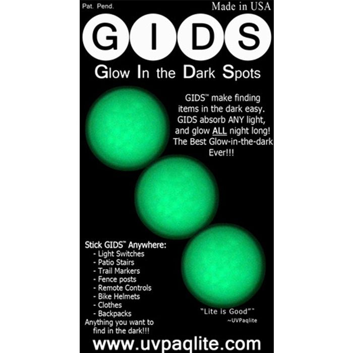UV Paqlite GIDS Glow in the Dark Spots