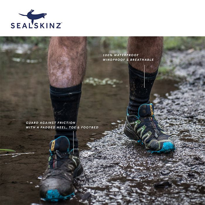 Sealskinz Hiking Mid Mid Waterproof Socks (Black/Anthracite)