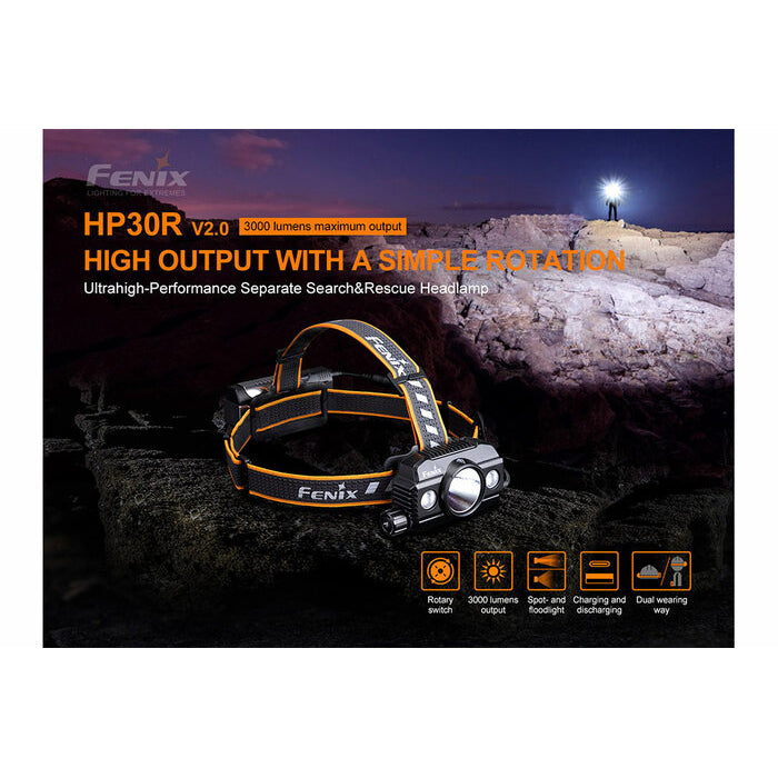 Fenix HP30R V2.0 3000 流明超高亮分體式搜救頭燈