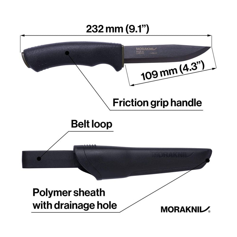 Morakniv Bushcraft BlackBlade™ (C) Knife 碳鋼黑刃直刀 12490
