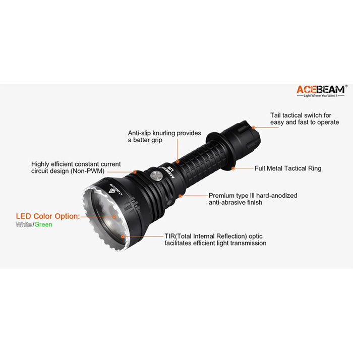 ACEBeam L19 Flashlight - White Beam 遠程手電筒(白光)