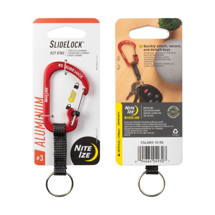 Nite Ize SlideLock® Key Ring Aluminum CSLAW3-10-R6