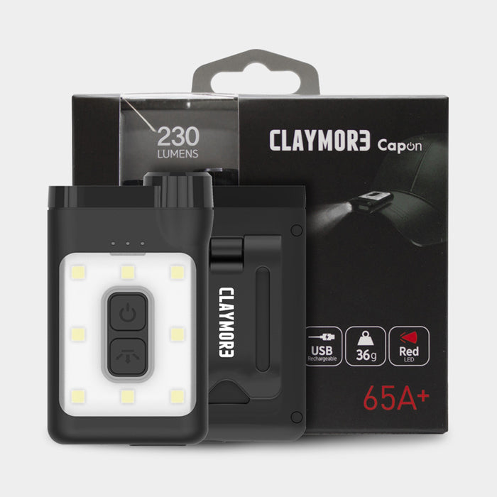 Claymore Capon 65A+ LED Lantern Rechargeable Cap Light - Black