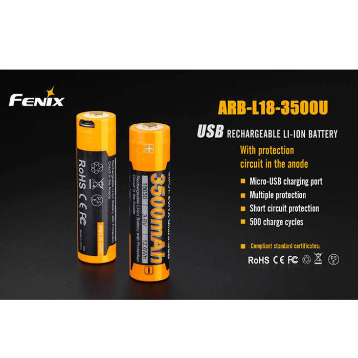 Fenix ARB-L18-3500U Built-in USB Rechargeable Battery 充電池