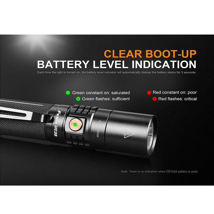 fenix 1000 uc35 lumen flashlight Fenix UC35 V2.0 1000 Lumens Micro-USB Rechargeable Tactical Flashlight