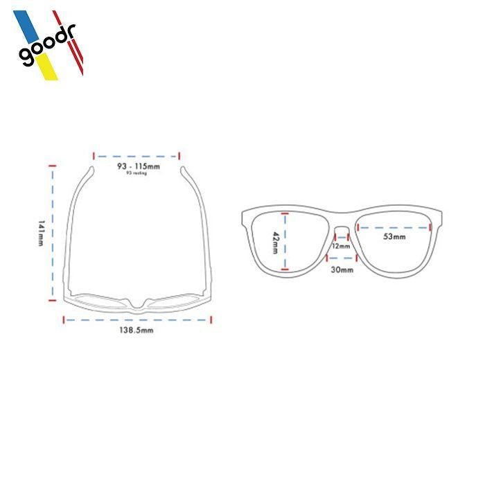 Goodr Sports Sunglasses - Three Parts Tee 運動跑步太陽眼鏡 