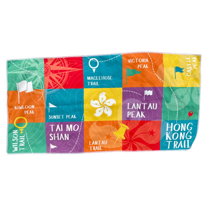 Hong Kong Trail Map Bilingual Hiking Towel
