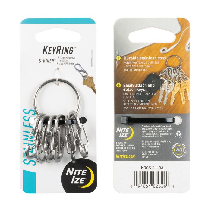 Nite Ize KEYRING STEEL S-BINER® KRGS-11-R3