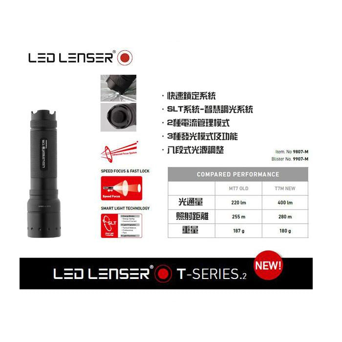 LED LENSER T7M Flashlight 專業遠近調焦手電筒