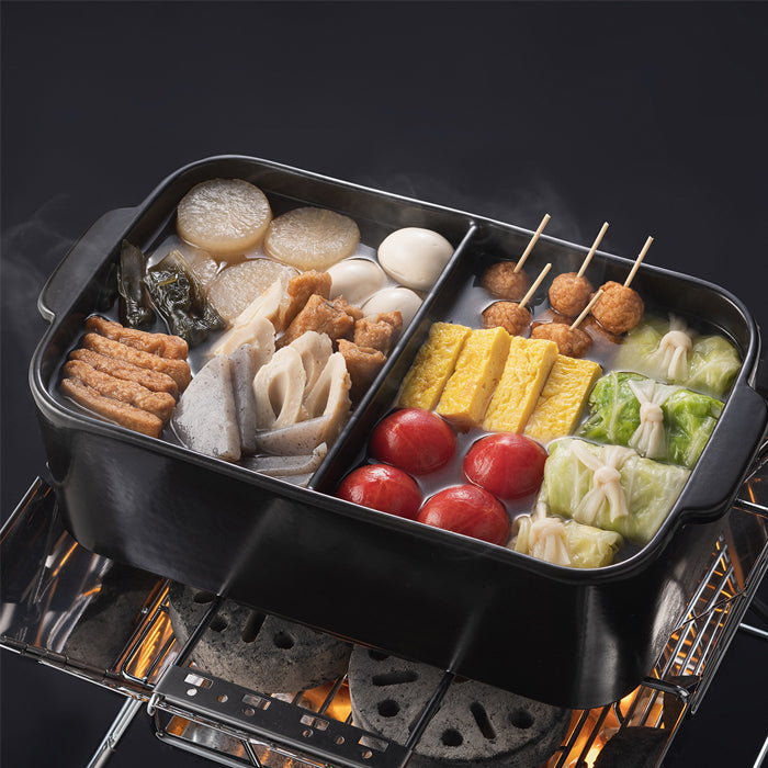 バーベキュー・調理用品 LOGOS PARTITIONED EARTHENWARE O-DEN POT LOGOS Partitioned Earthenware Oden Pot (with Wooden Lid