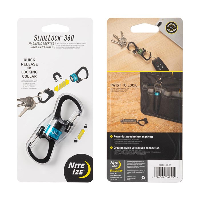 Nite Ize SlideLock® 360° Magnetic Locking Dual Carabiner 旋轉磁力8字扣