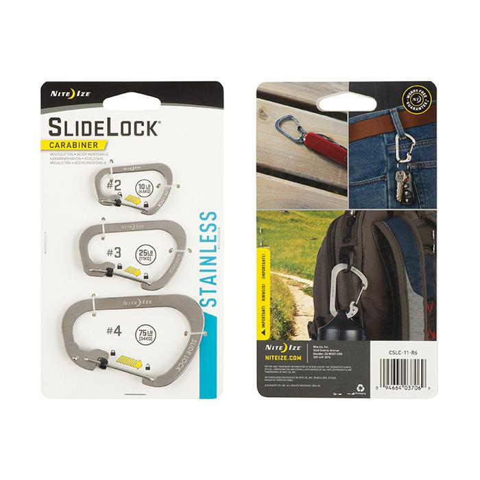 Nite Ize SlideLock® Carabiner Stainless Steel C字帶鎖不鏽鋼扣