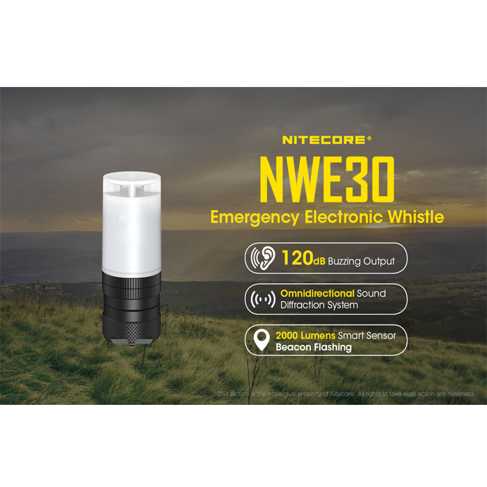 Nitecore NWE30 120DB Emergency Electronic Whistle 戶外電子求生哨子