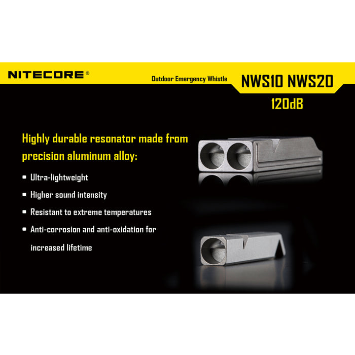 Nitecore NWS10 120DB Titanium Survival Emergency Whistle 鈦合金戶外求生哨子