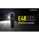 Nitecore E4K 4400 Lumens USB-C Rechargeable Tactical Flashlight 4400流明USB-C充電手電筒