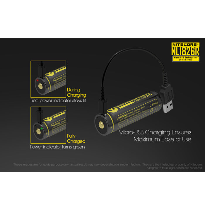 Nitecore NL1826R 2600mAh Micro-USB Rechargeable Battery 充電池