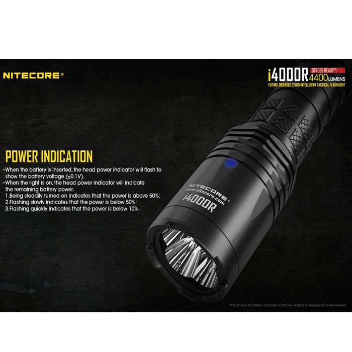 Nitecore i4000R 4400 Lumens USB-C Rechargeable Tactical Flashlight 4400流明USB-C充電手電筒