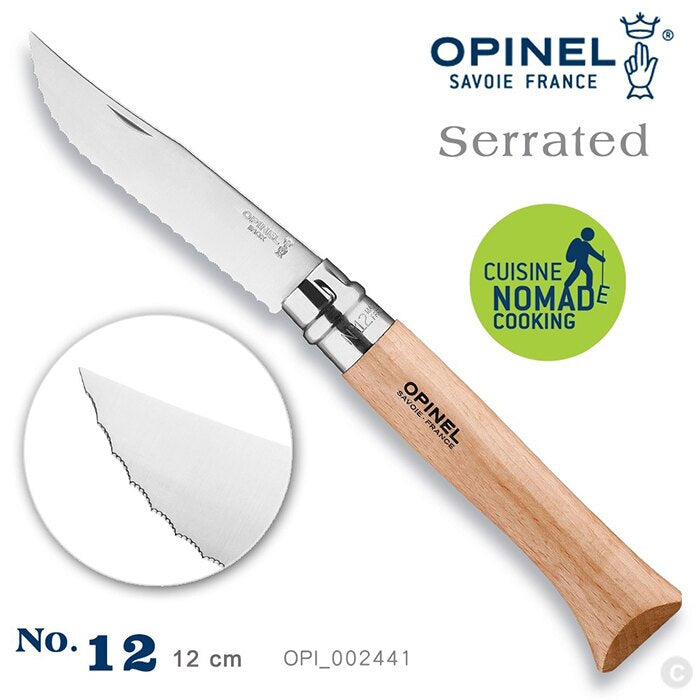 Opinel No. 12 Folding Crante Knife Inox 12號不鏽鋼鋸齒麵包摺刀
