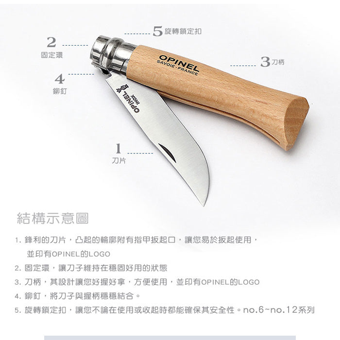 Opinel No. 8 Folding Knife Limited Edition Escapade 8號不鏽鋼尖頭摺刀(限量版)