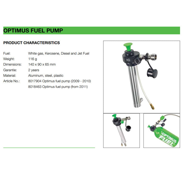 Optimus Fuel Pump Nova & Nova+ 8018463