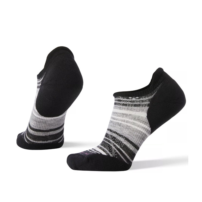 Smartwool Women's PhD® Run Light Elite Stripe Micro Socks Black/Light Gray 女裝跑步短襪