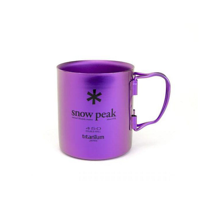 Snow Peak Titanium Double Wall Mug 450ml (Ocean Green/Blue/Purple) Cup