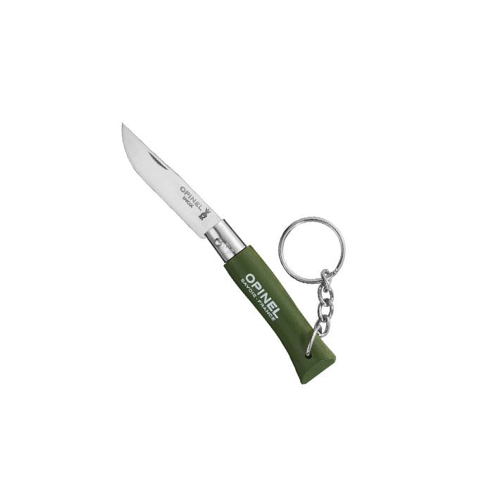 Opinel No. 4 Folding Knife Inox with Keychain Green 4號不鏽鋼尖頭摺刀連鎖匙扣(綠色)