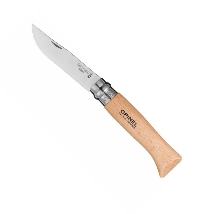 Opinel No. 8 Folding Knife Inox 8號不鏽鋼尖頭摺刀 (原木色)