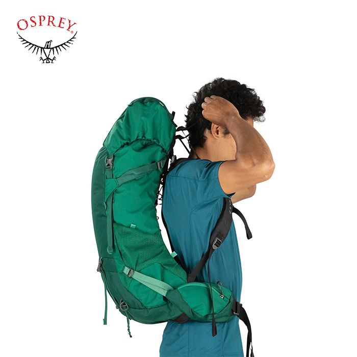 Osprey Men's Rook 50 Ventilated Backpacking Pack- Mallard Green 