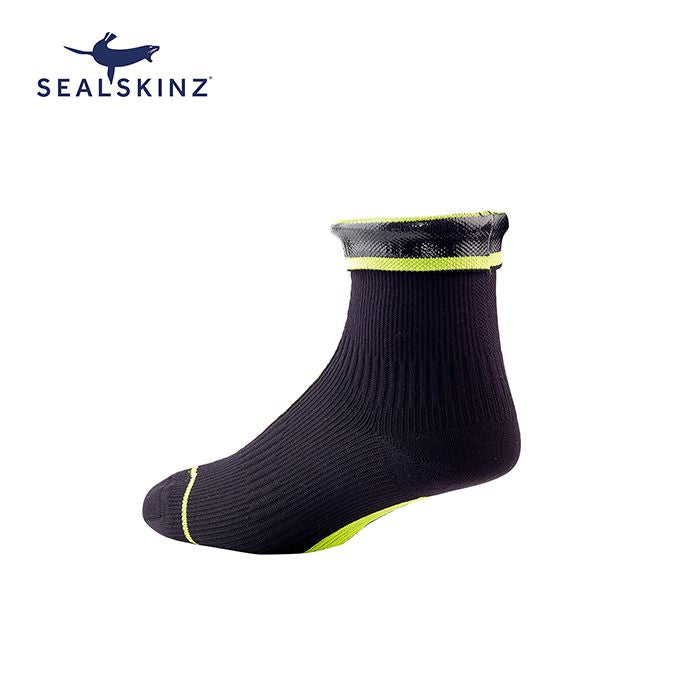 Sealskinz Road Ankle with Hydrostop Waterproof Socks (Black/Yellow)