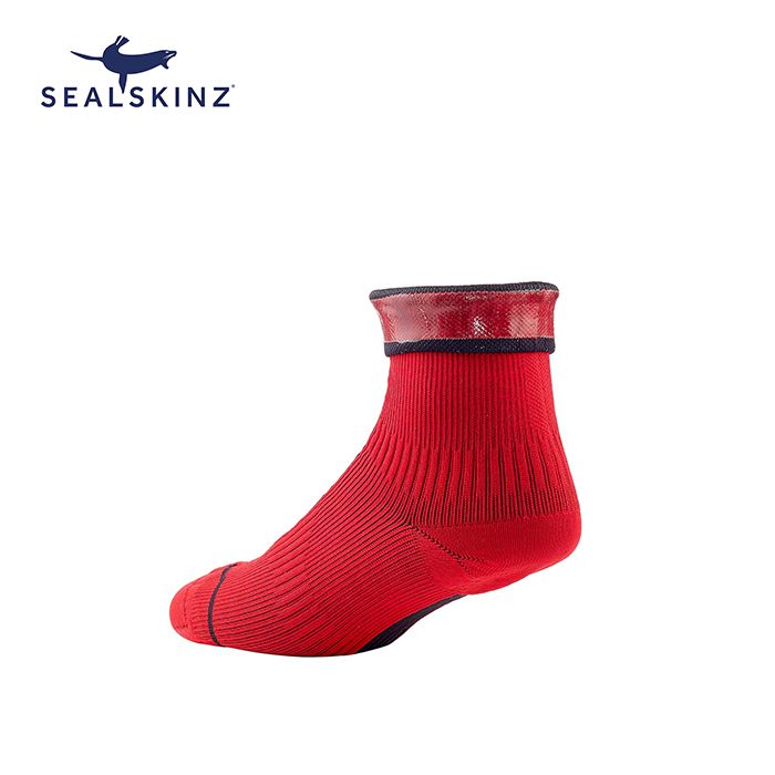 Sealskinz Road Ankle with Hydrostop Waterproof Socks (Red/Black)